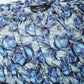 Valbone Women’s Blue Floral Printed Rayon Top Full Sleeves