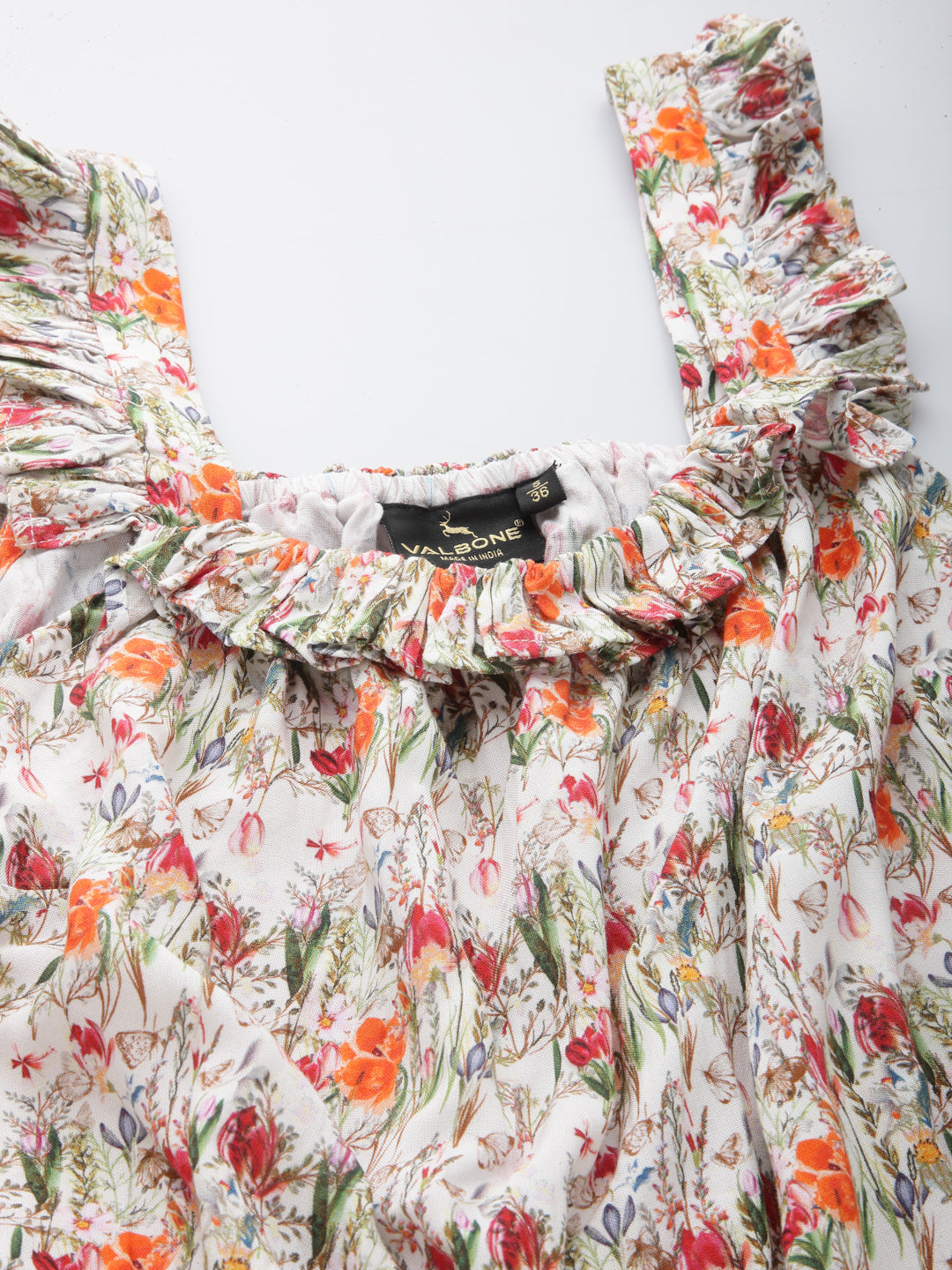 Orange Floral Print Dress