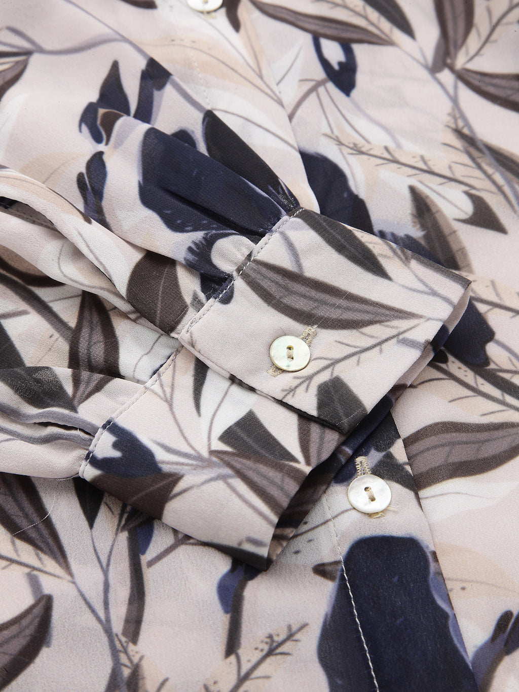 Valbone Women’s Navy Blue Georgette Printed Shirt