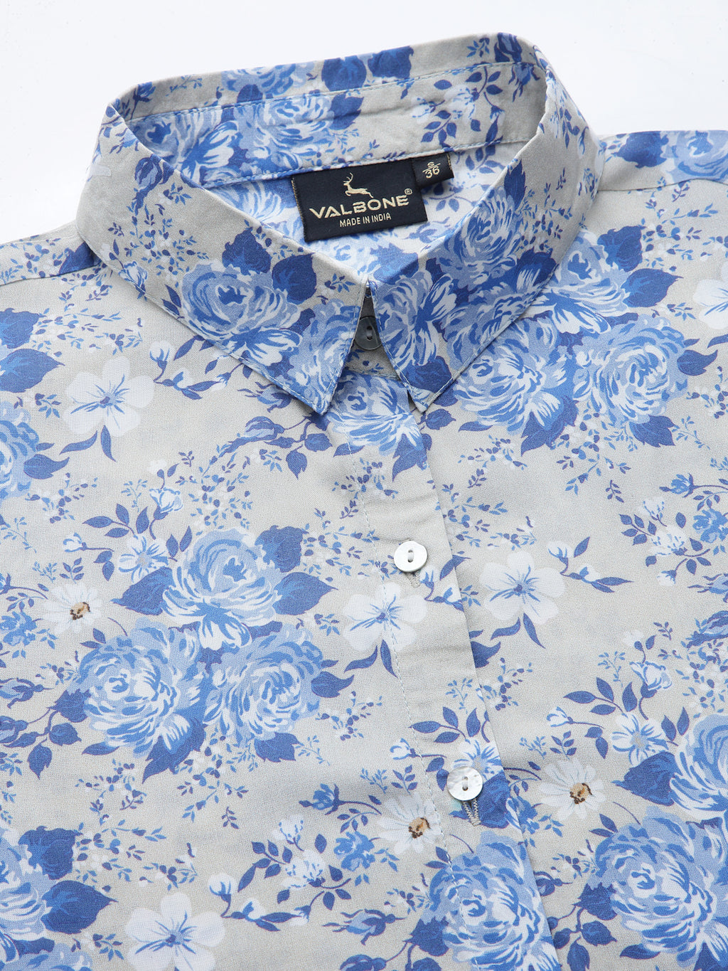 Valbone Women’s Blue Modal Silk Printed Shirt