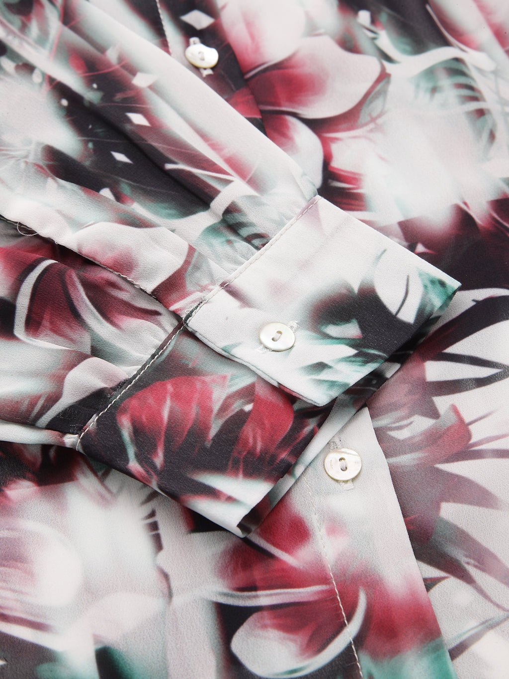 Valbone Women’s Maroon Georgette Floral Printed Shirt Full Sleeves