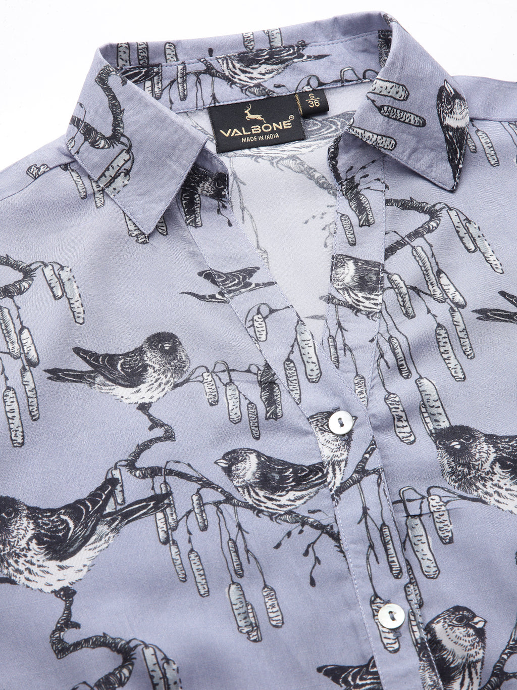 Valbone Women’s Light Purple Modal Silk Printed Shirt