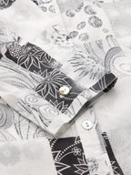 Valbone Women’s White & Black Rayon Modal Silk Floral Printed Shirt