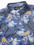 Valbone Women’s Blue Georgette Printed Shirt