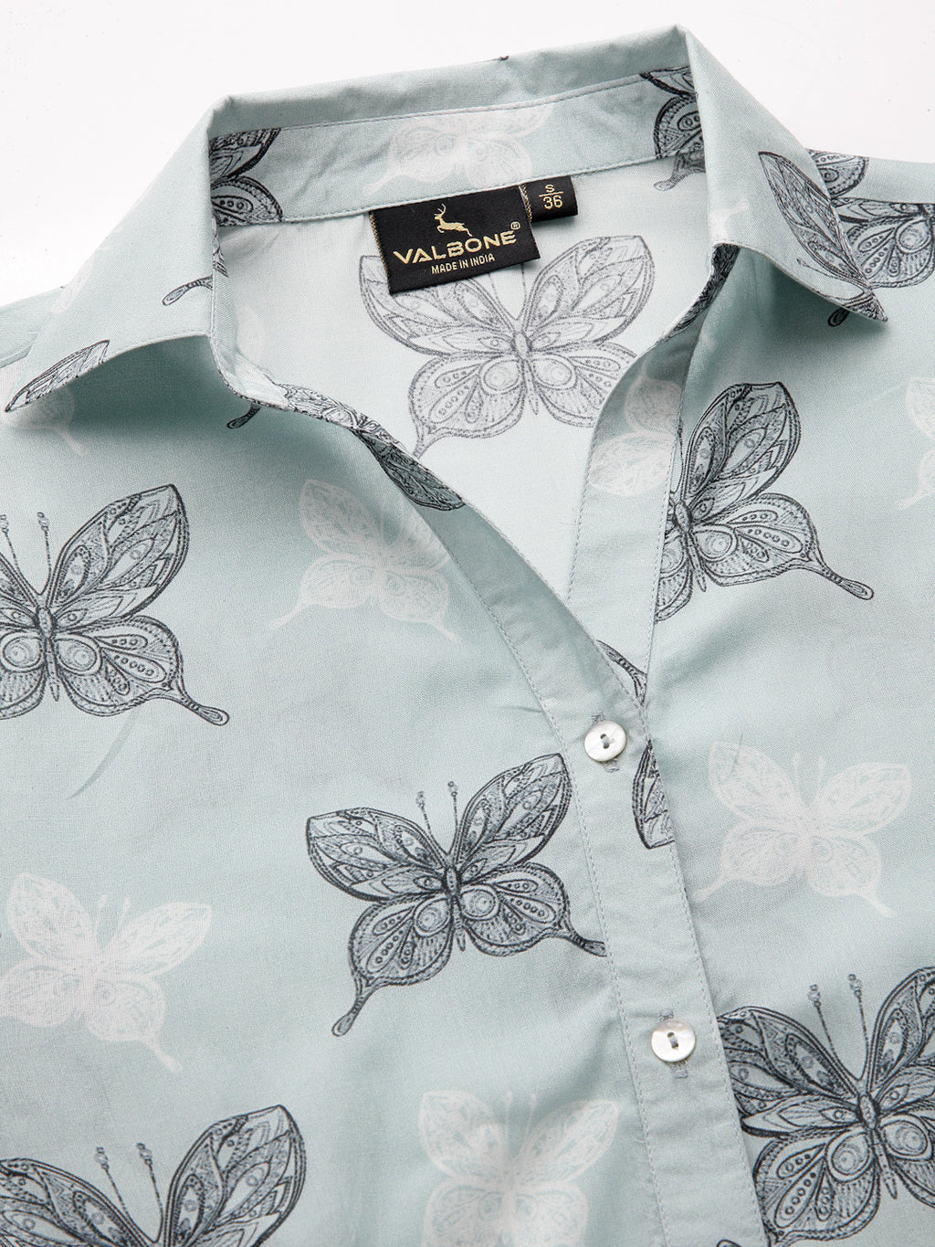 Valbone Women’s Blue Modal Silk Printed Shirt