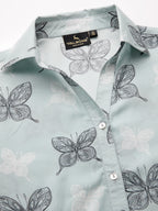 Valbone Women’s Blue Modal Silk Printed Shirt