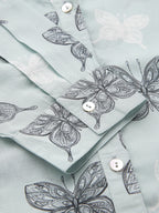 Valbone Women’s Blue Modal Silk Printed Shirt