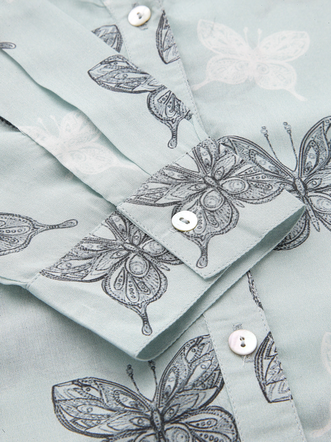 Valbone Women’s Blue Modal Silk Printed Shirt