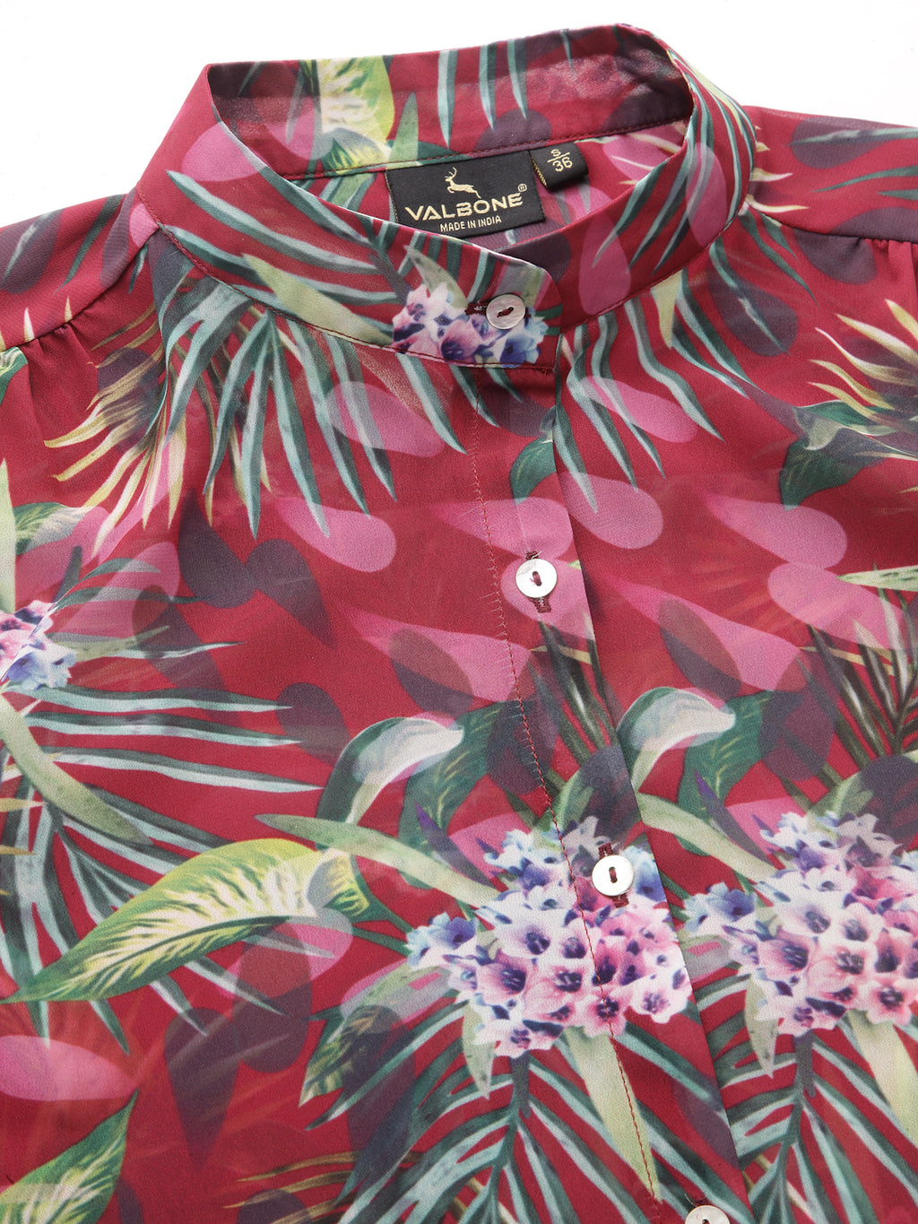 Valbone Women’s Red Georgette Printed Shirt
