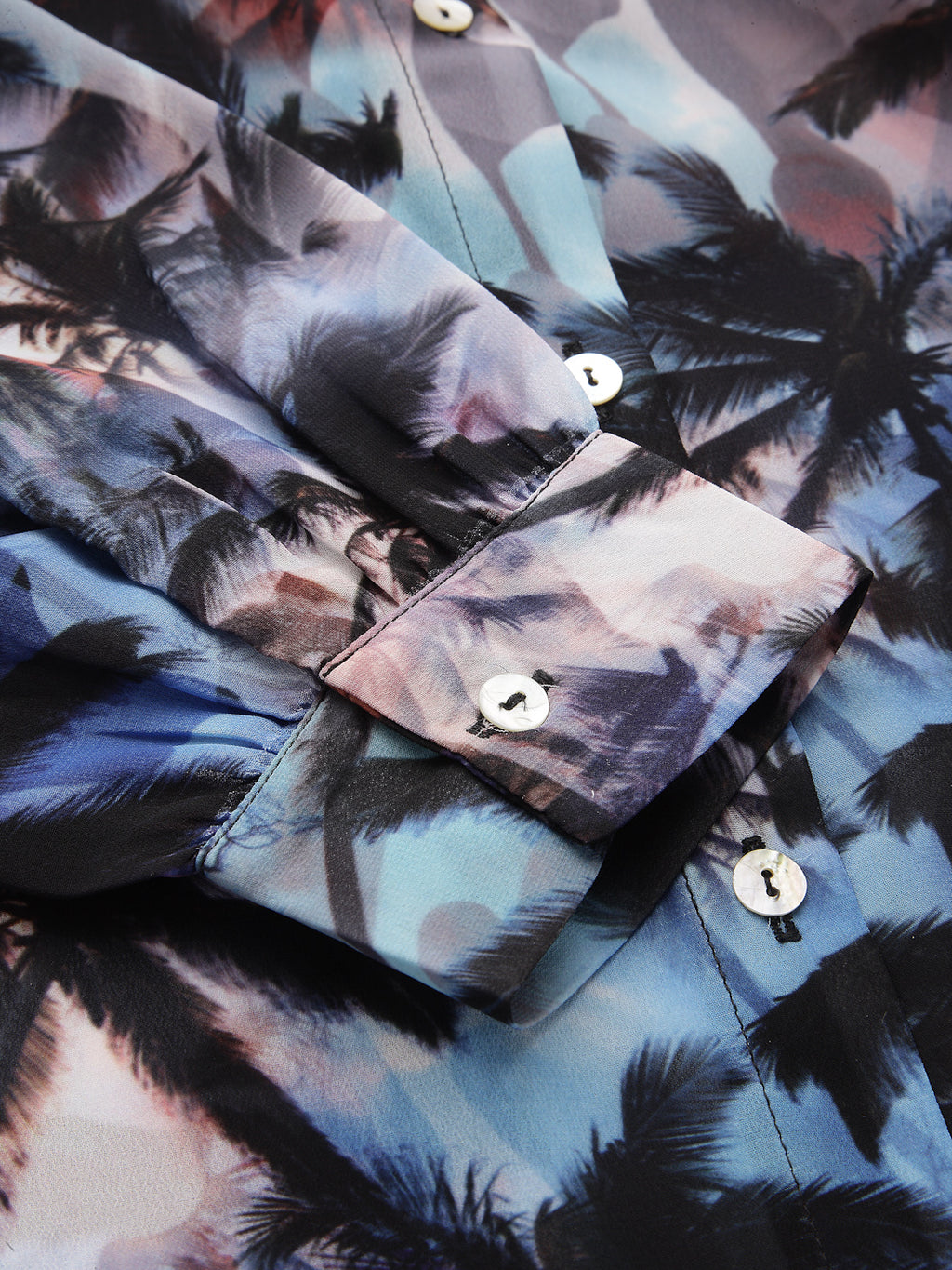 Valbone Women’s Blue Georgette Printed Shirt