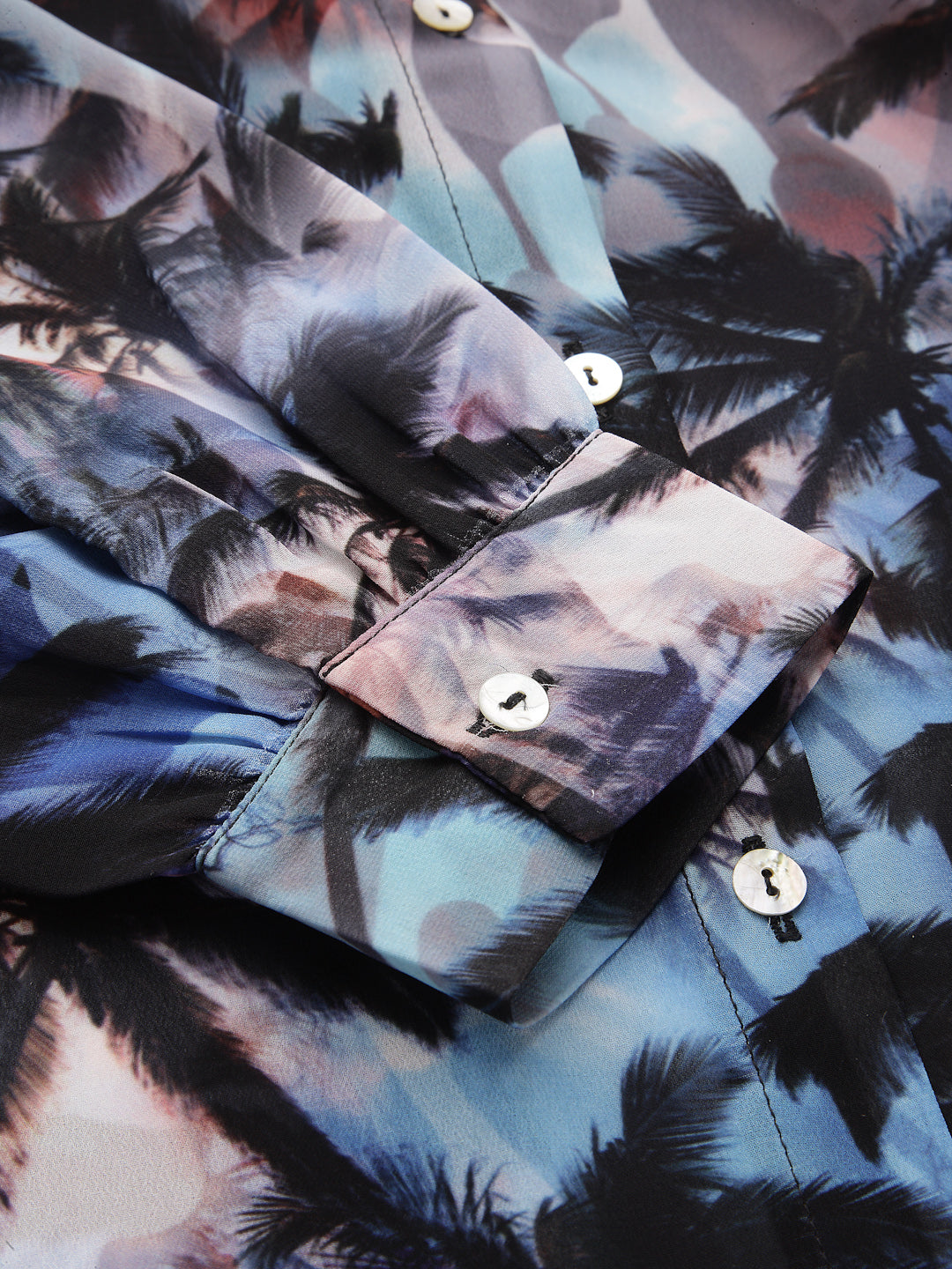 Valbone Women’s Blue Georgette Printed Shirt