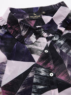 Valbone Women’s Dark Blue Georgette Printed Shirt