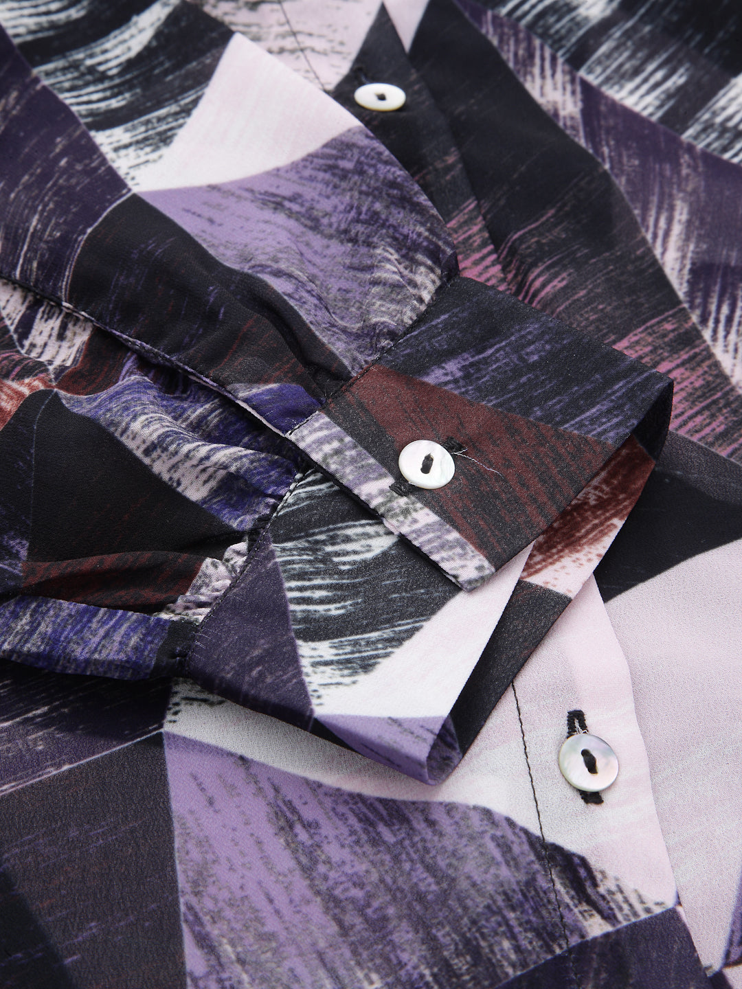 Valbone Women’s Dark Blue Georgette Printed Shirt