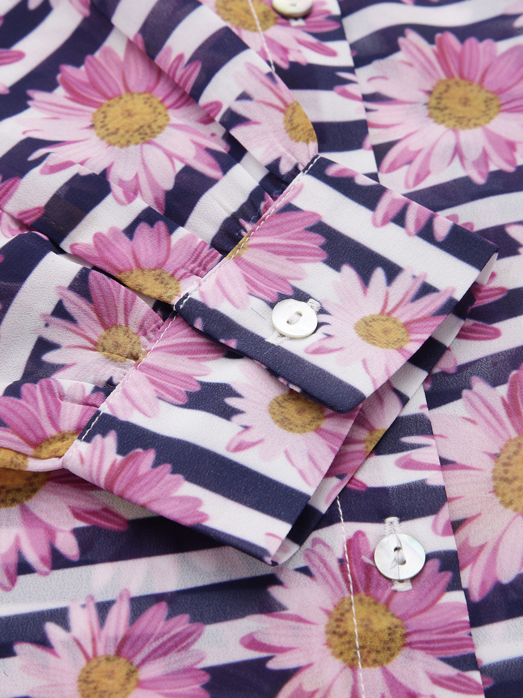 Valbone Women’s Pink Georgette Printed Shirt