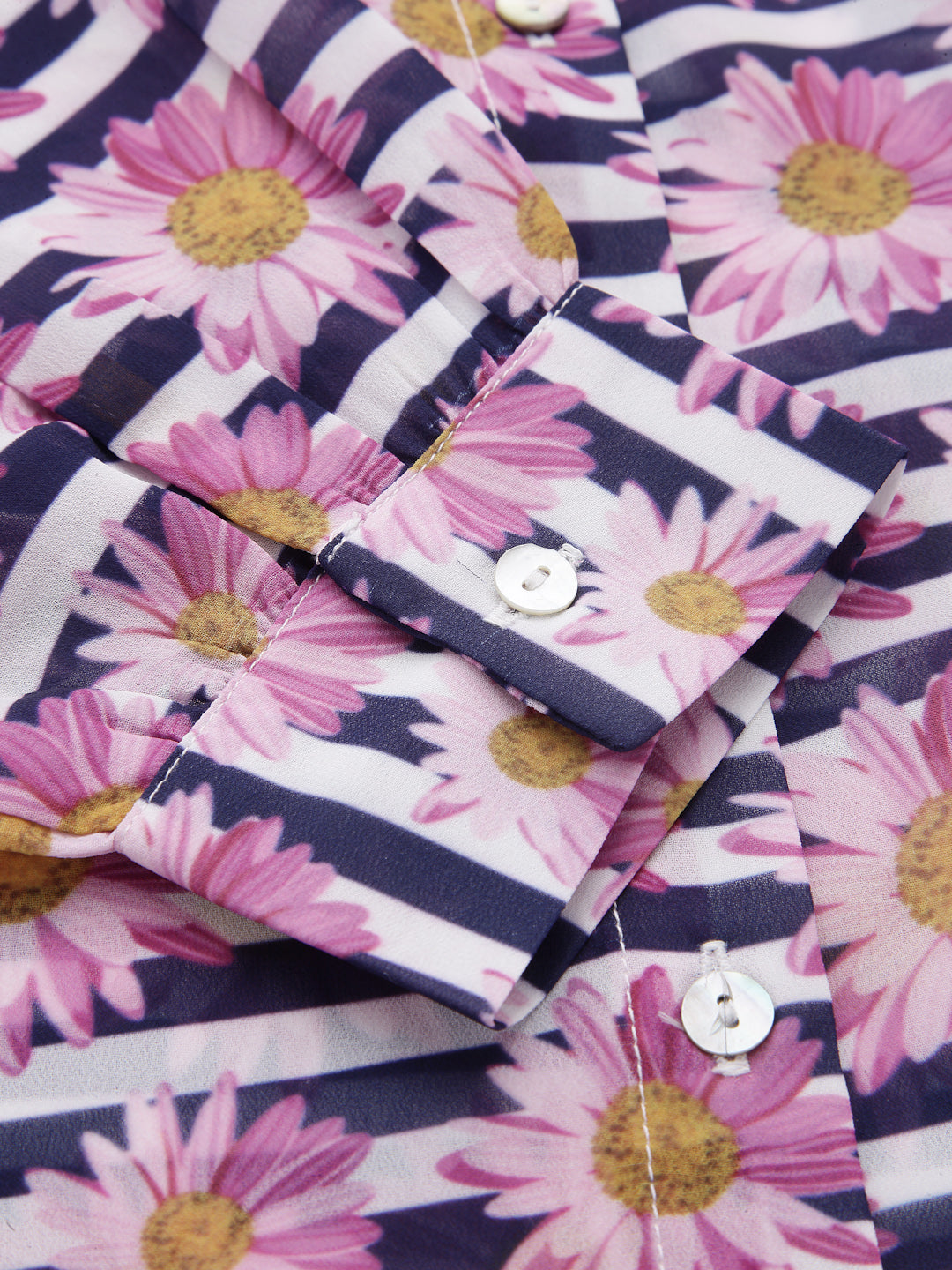 Valbone Women’s Pink Georgette Printed Shirt