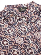 Valbone Women’s Pink Georgette Geometric Printed Shirt