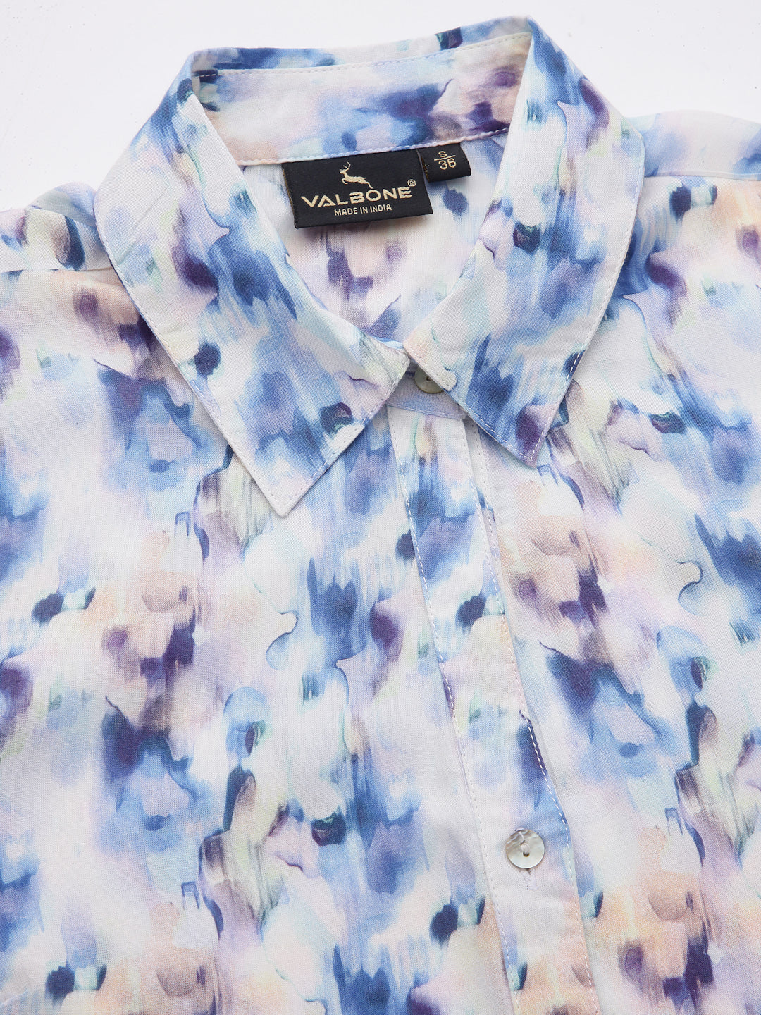 Valbone Women’s Blue Modal Silk Printed Shirt