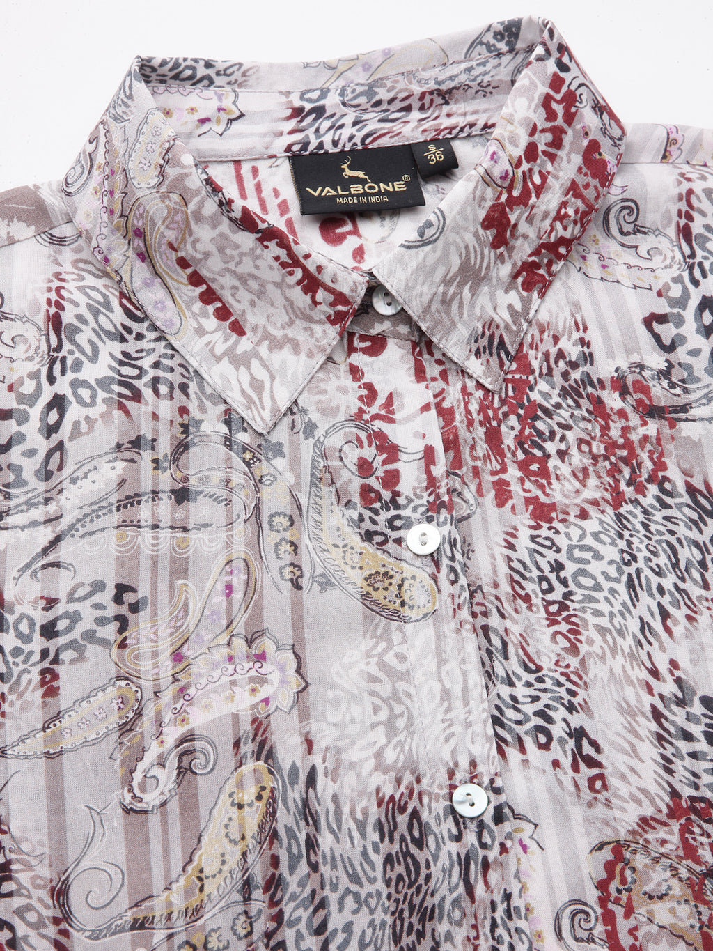 Valbone Women’s Grey Modal Silk Printed Shirt