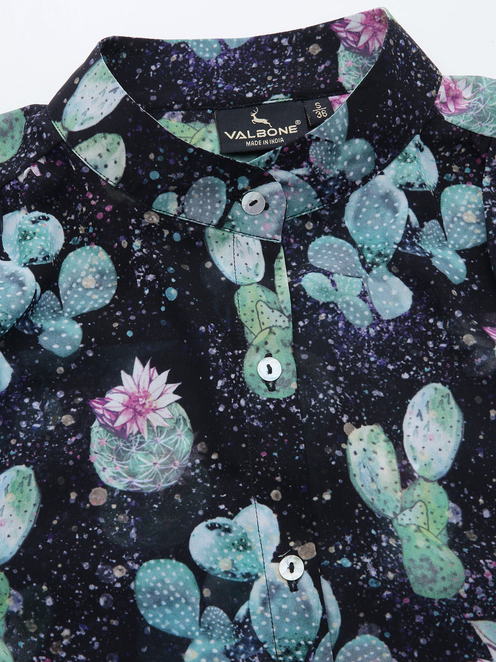 Valbone Women’s Blue Georgette Printed Shirt