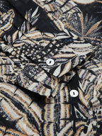 Valbone Women’s Black & Beige Georgette Floral Printed Shirt Full Sleeves