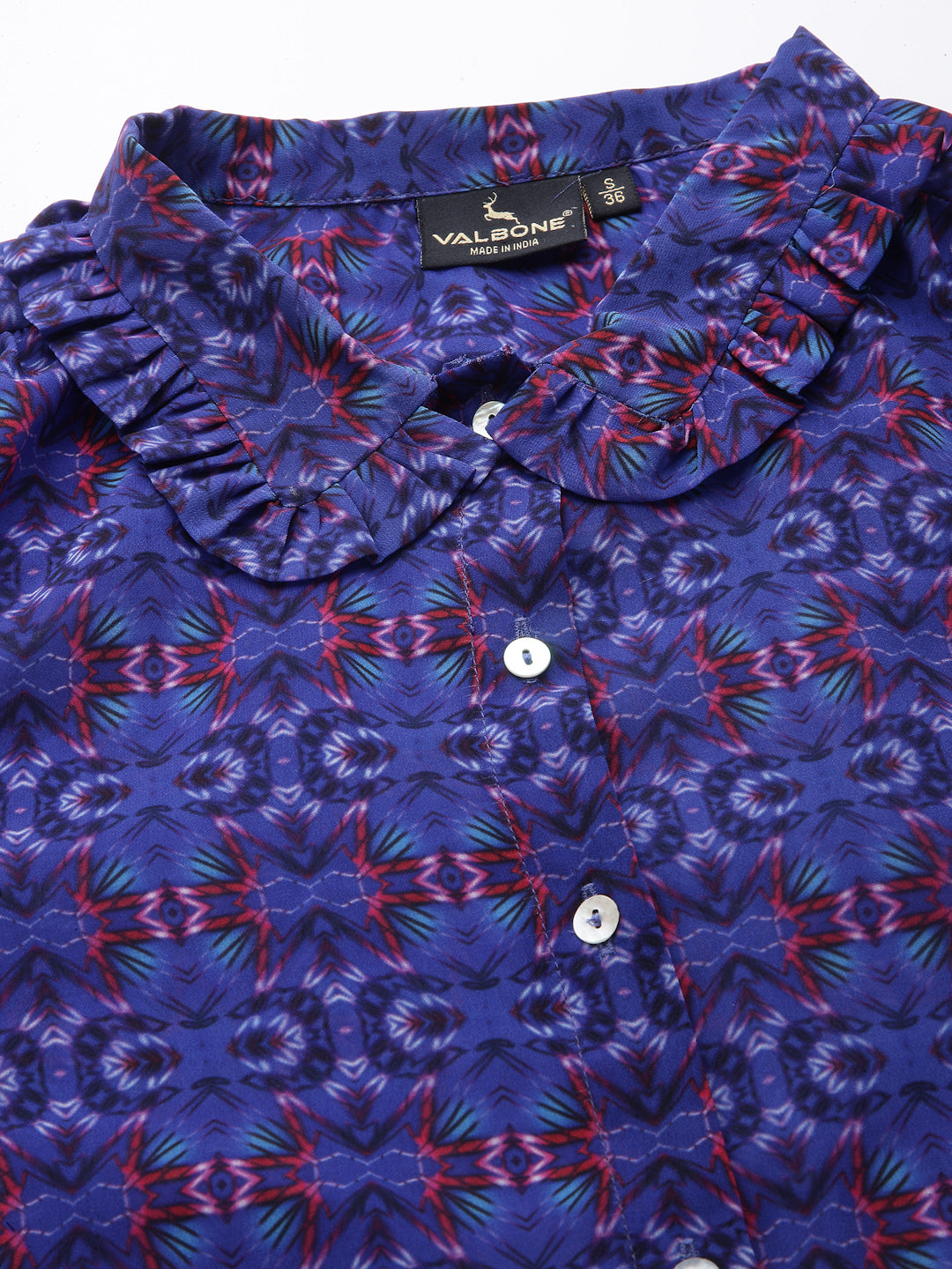 Valbone Women’s Purple Georgette Printed Shirt