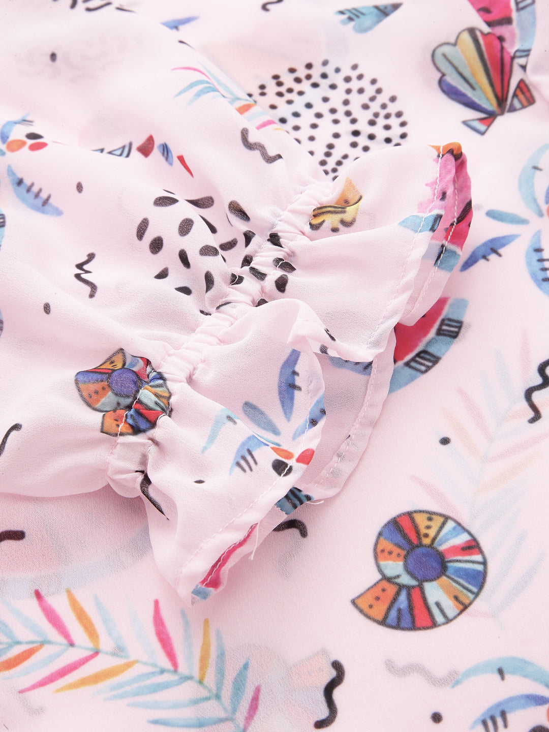 Pink Georgette Floral Print Top