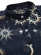 Valbone Women’s Navy Blue Georgette Printed Shirt