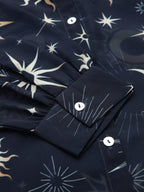 Valbone Women’s Navy Blue Georgette Printed Shirt