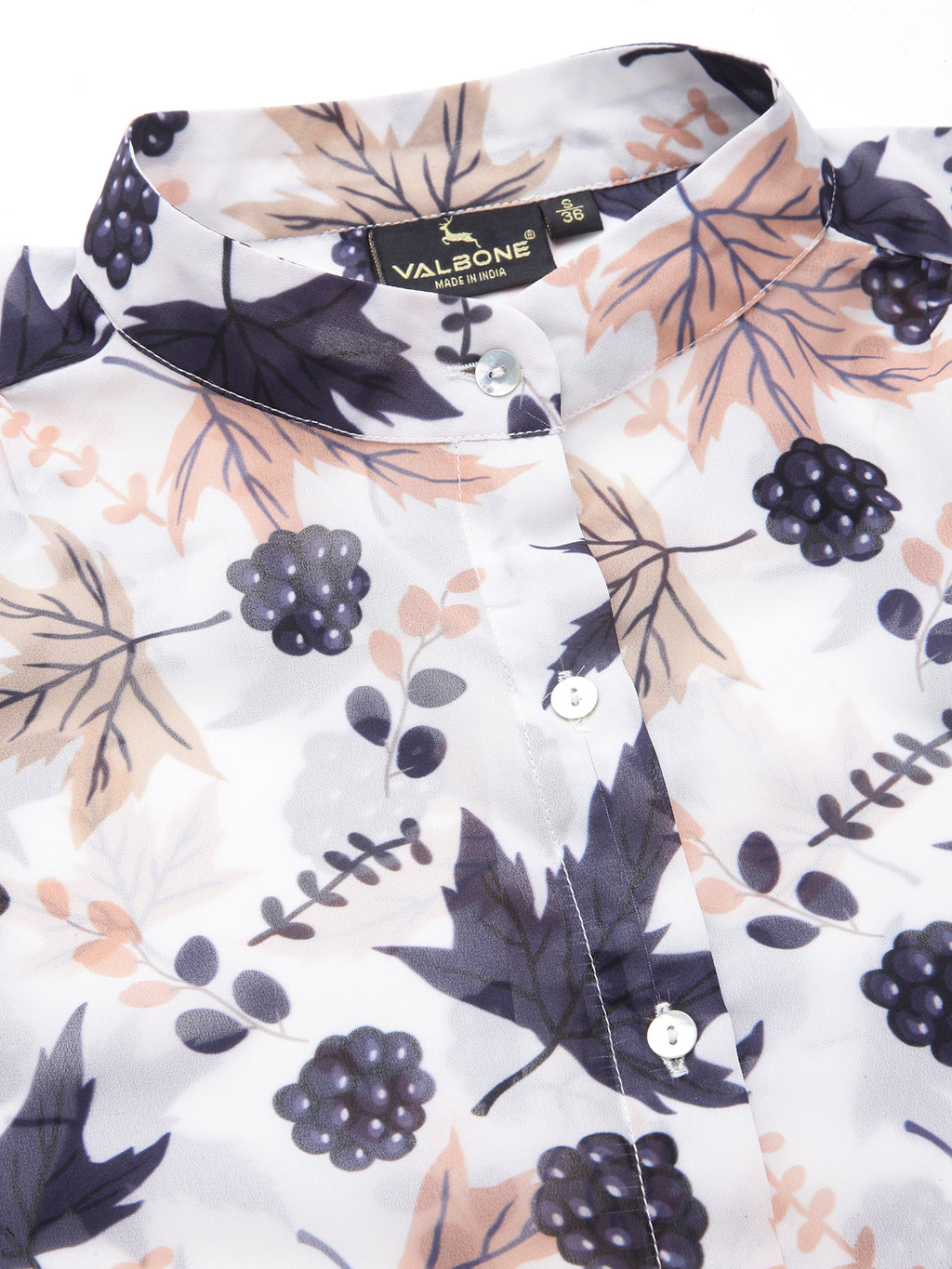 Valbone Women’s Blue Georgette Printed Shirt