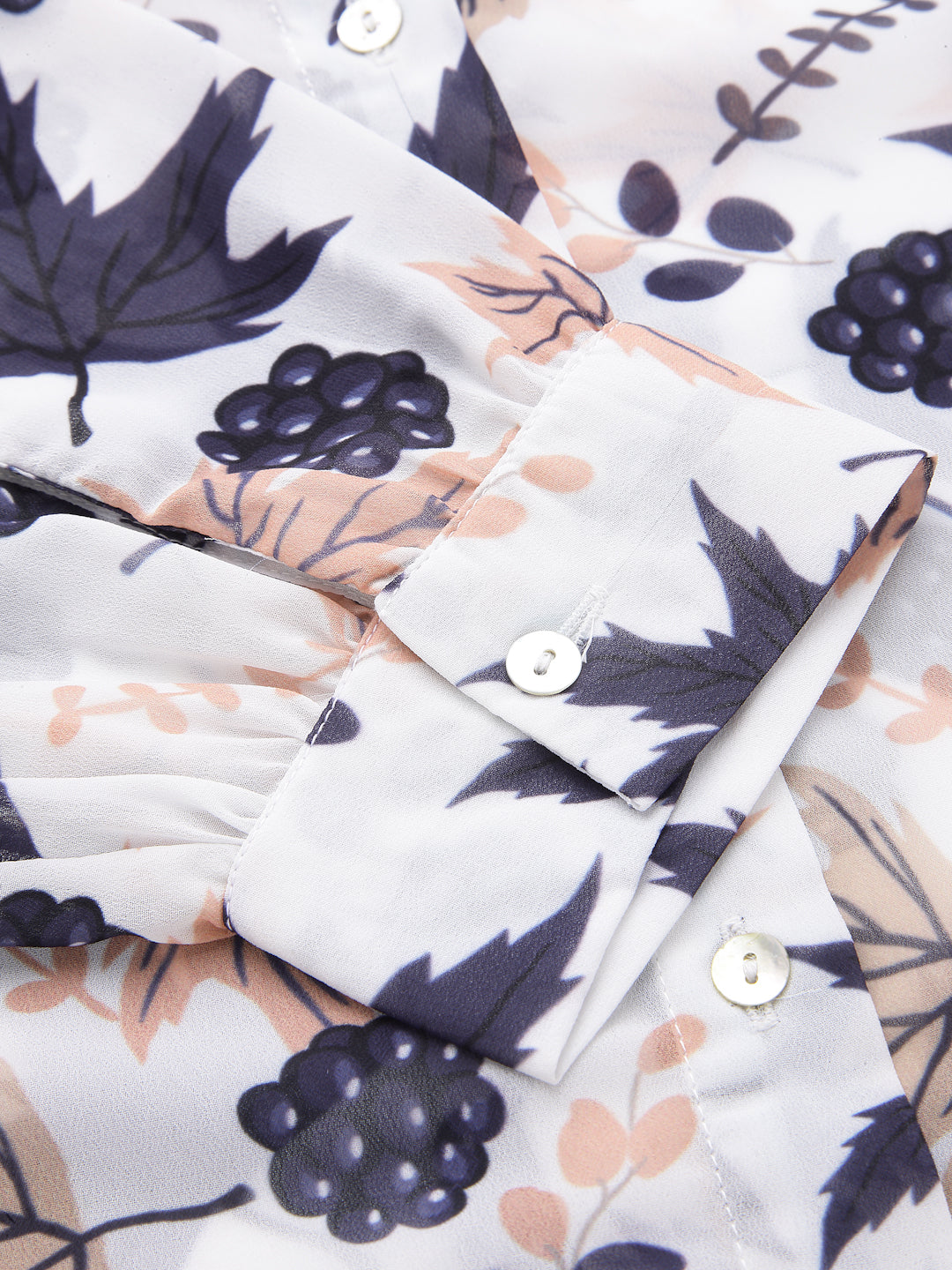 Valbone Women’s Blue Georgette Printed Shirt