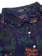 Valbone Women’s Blue Georgette Printed Shirt