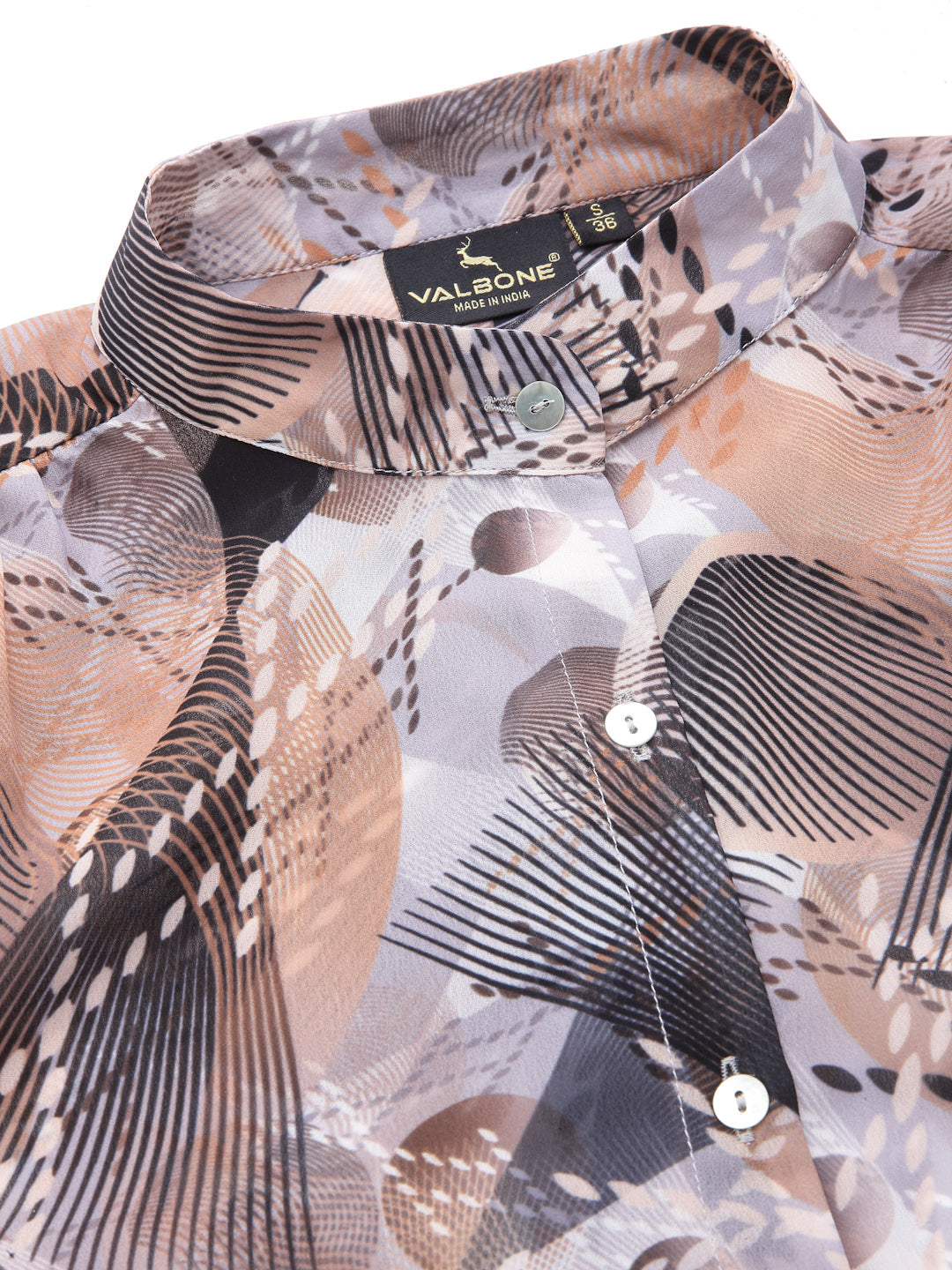 Valbone Women’s Brown Georgette Printed Shirt