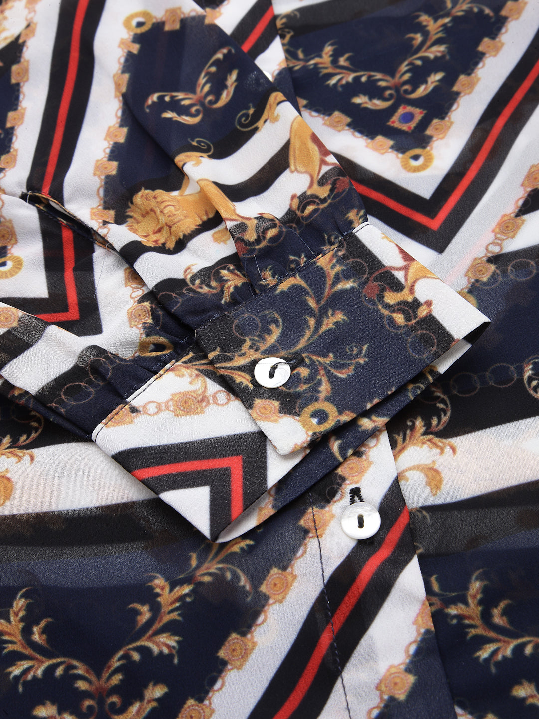 Valbone Women’s Blue Georgette Printed Shirt