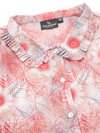 Valbone Women’s Red Georgette Printed Shirt