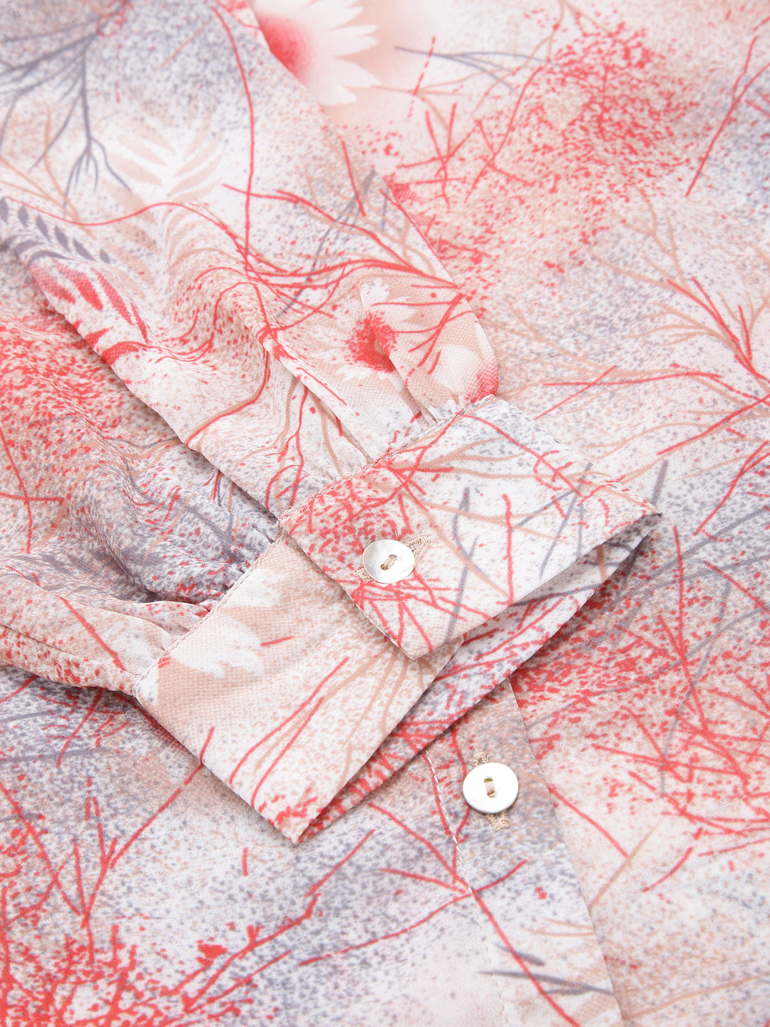 Valbone Women’s Red Georgette Printed Shirt