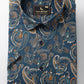 Valbone Men’s Blue Digital Print Paisley Design Regular Fit Casual Shirt Half Sleeves