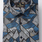 Valbone Men’s Digital Print Blue Geometric Printed Regular Fit Casual Shirt Half Sleeves