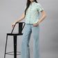 Valbone Women’s Light Green Modal Silk Printed Shirt