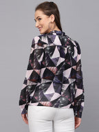 Valbone Women’s Dark Blue Georgette Printed Shirt