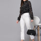 Valbone Women’s Black Georgette Printed Shirt Full Sleeves