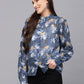 Valbone Women’s Blue Georgette Printed Shirt