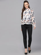 Valbone Women’s Blue Georgette Printed Shirt