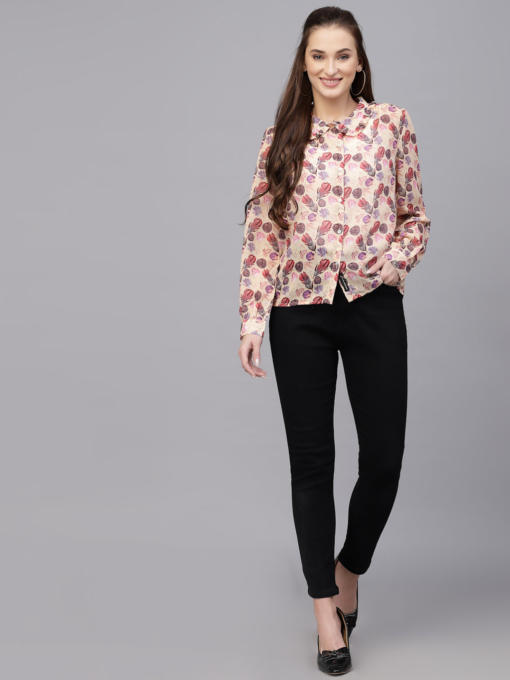 Valbone Women’s Pitch Georgette Printed Shirt