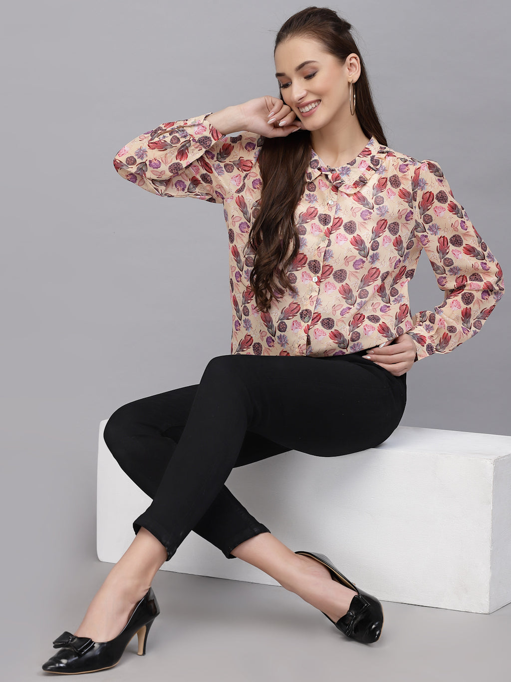 Valbone Women’s Pitch Georgette Printed Shirt