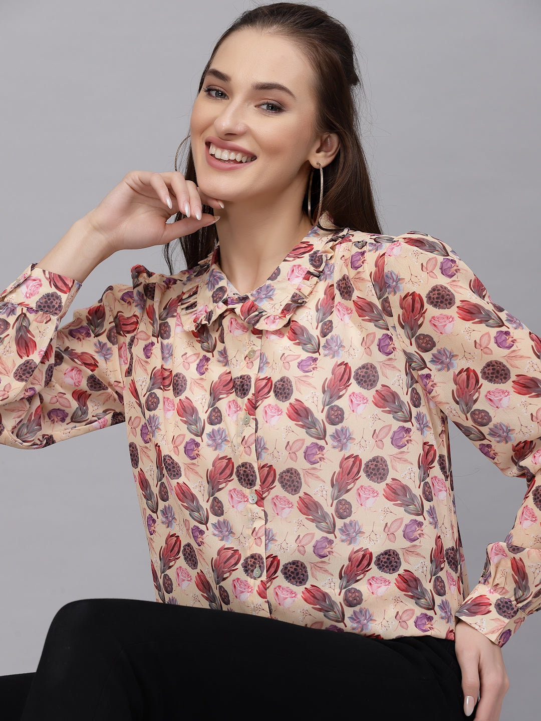 Valbone Women’s Pitch Georgette Printed Shirt