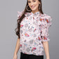 Valbone Women’s Pink Georgette Floral Print Top