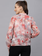 Valbone Women’s Red Georgette Printed Shirt