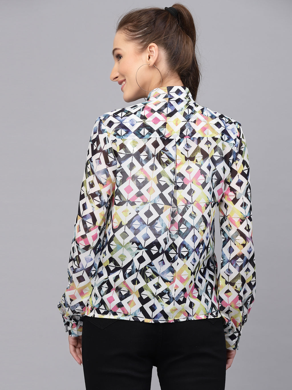 Valbone Women’s Multicolor Georgette Printed Shirt