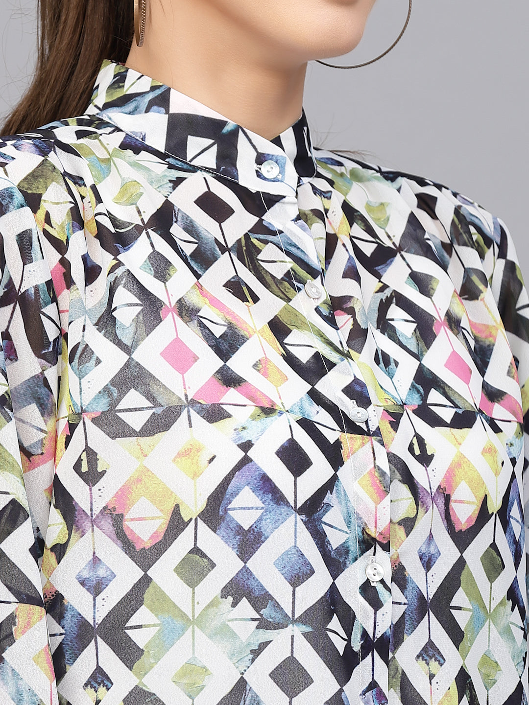 Valbone Women’s Multicolor Georgette Printed Shirt