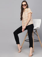 Valbone Women’s Peach Modal Silk Printed Shirt